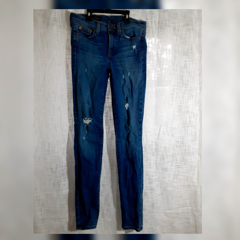 J.Crew Midrise Toothpick Distressed Jeans